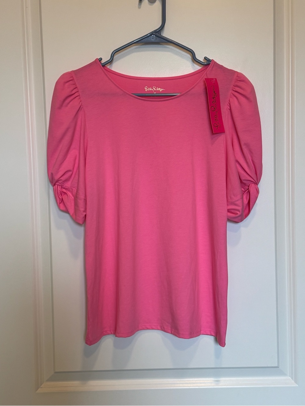 Lilly Pulitzer Elisabette Pink Puff Sleeve Crew Tee